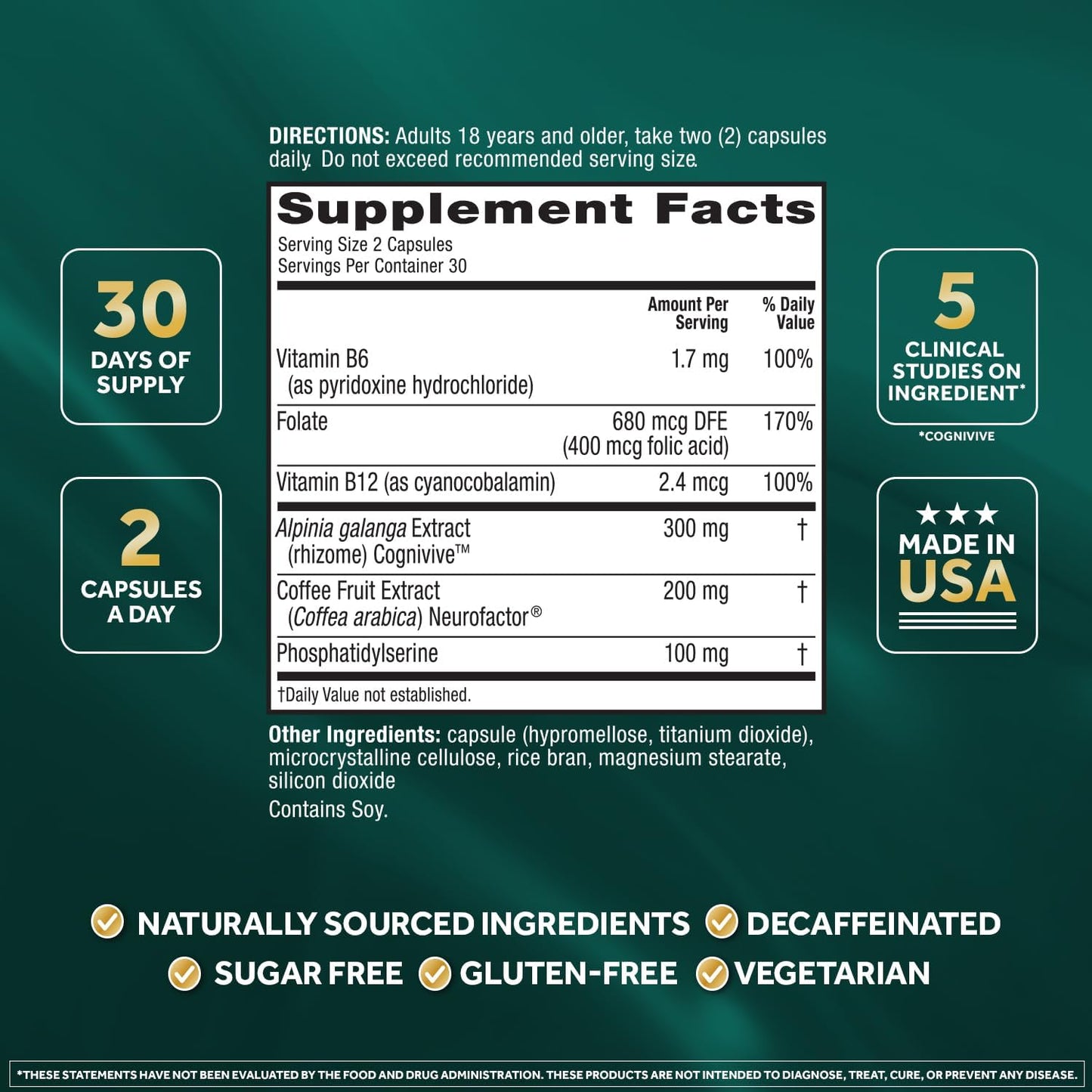 Neuriva Ultra Brain Health Supplement – Brain Fog Relief, 60 Capsules