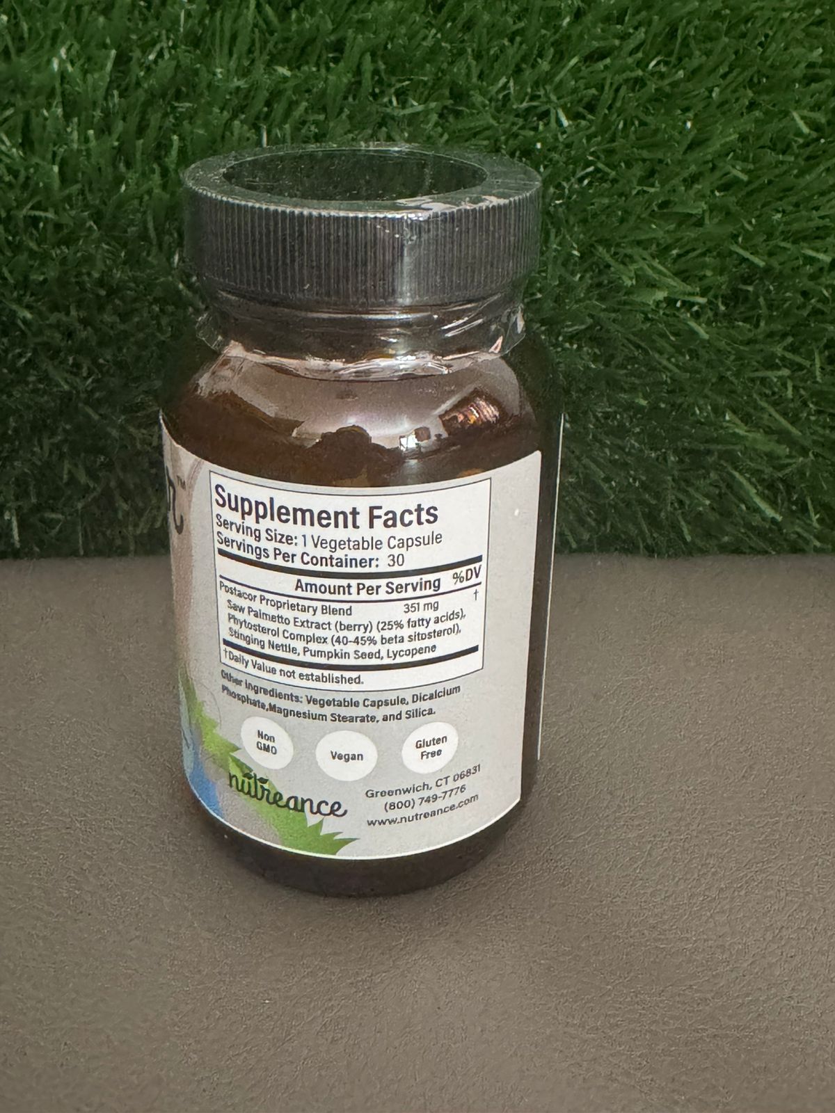 Prostacor Natural Prostate Support Supplement - Non-GMO, Vegan, Gluten-Free - 30 capsules