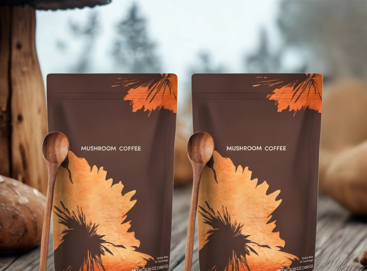 Organic Mushroom Coffee with Adaptogenic Mushroom Blend & MCT Oil, Instant Coffee Made in USA for Sustained Energy, Focus, Digestive & Immune Support, Lion’s Mane & Turkey Tail, 30 Serving - Christmas Sale