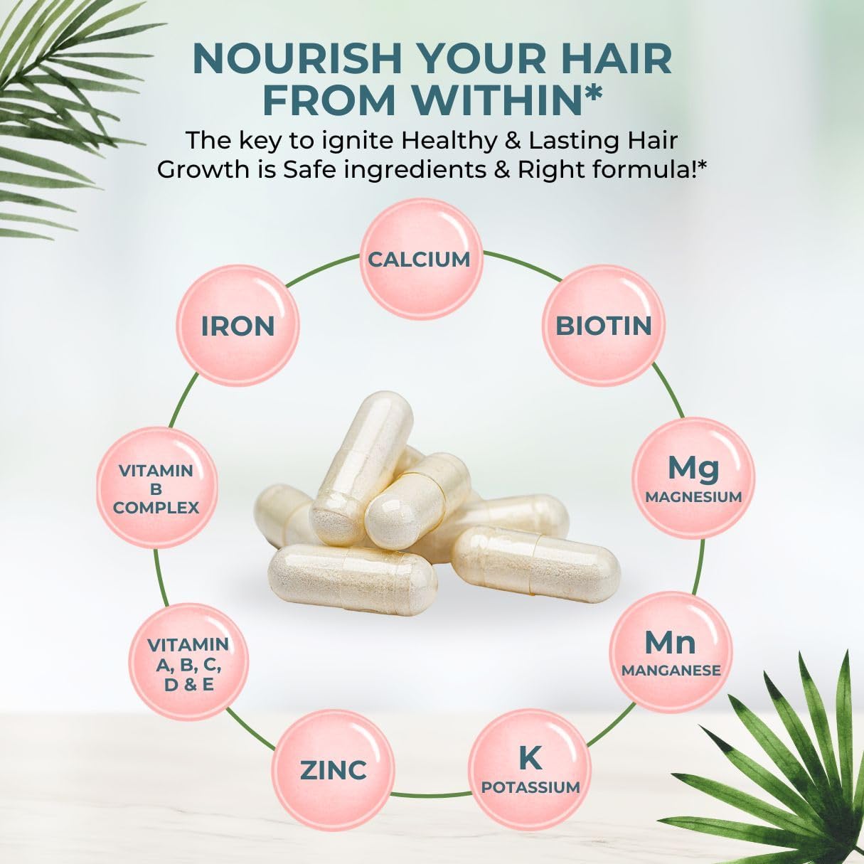 Vital Nutritive Vital Hair Complex – Hair Growth, Skin & Nails  supplement (60 Capsules))