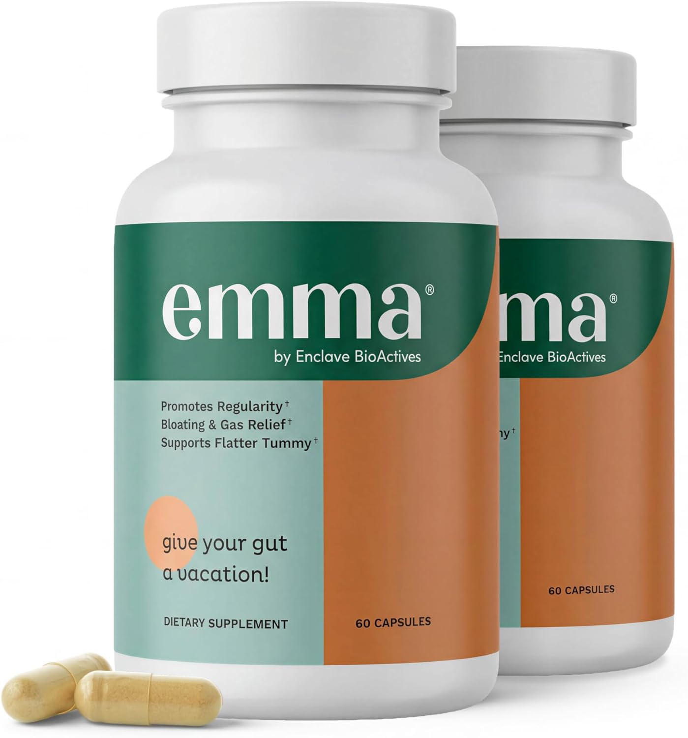 Emma Gut Health Relief Supplement - 60 Caps,2-Pack