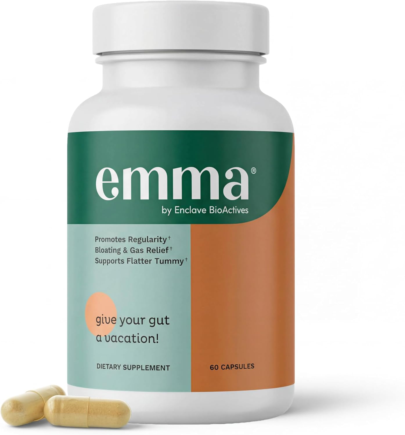 Emma Gut Health Relief Supplement - 60 Caps,2-Pack