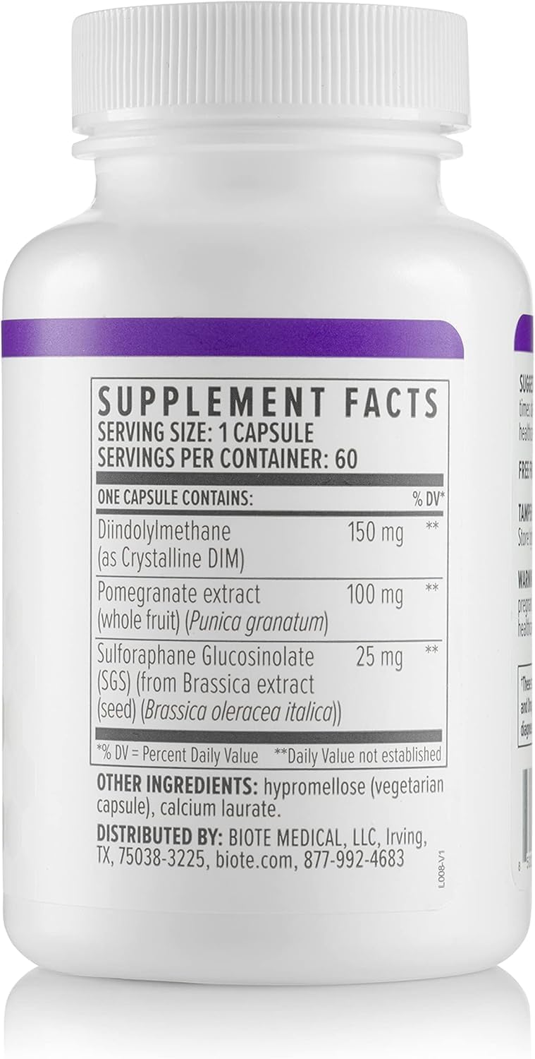 Biote Nutraceutical DIM SGS+ | Hormone & Detox Support 60 Capsules