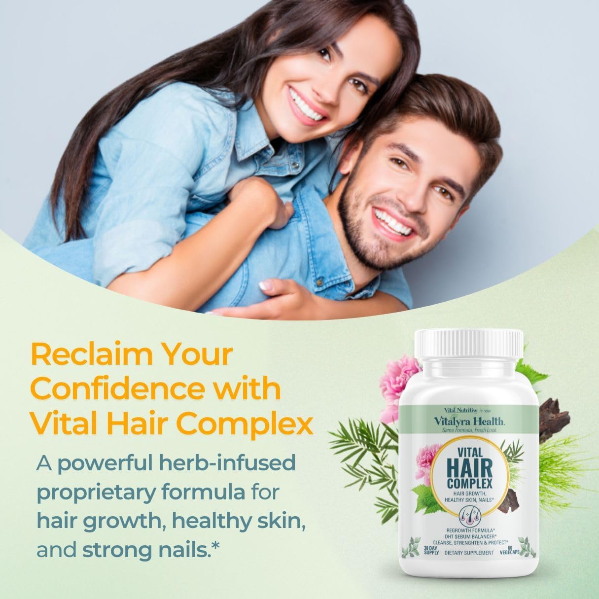 Vital Nutritive Vital Hair Complex – Hair Growth, Skin & Nails  supplement (60 Capsules))