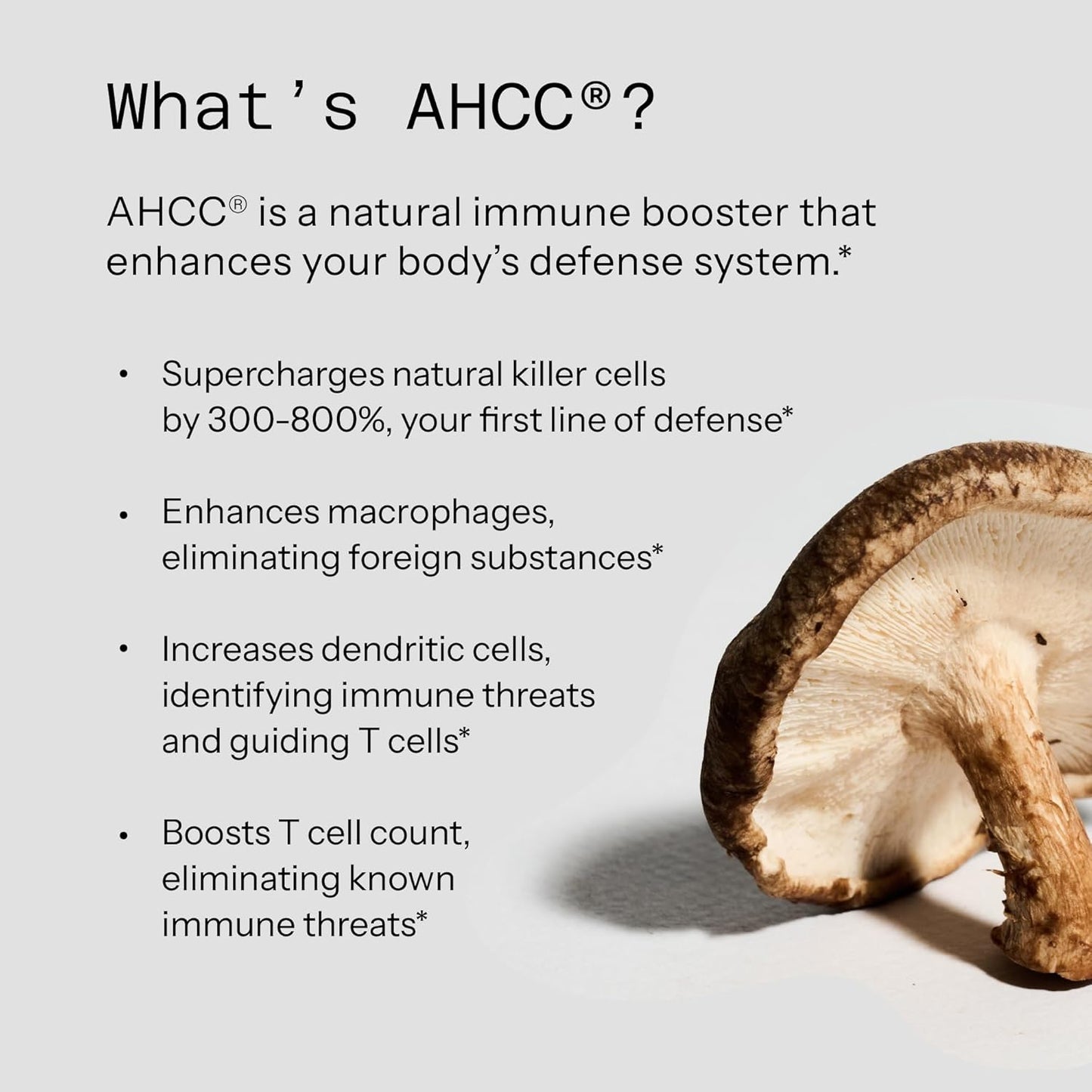 Kinoko Platinum AHCC® – Immune Support Supplement, 750mg, 60 Vegicaps