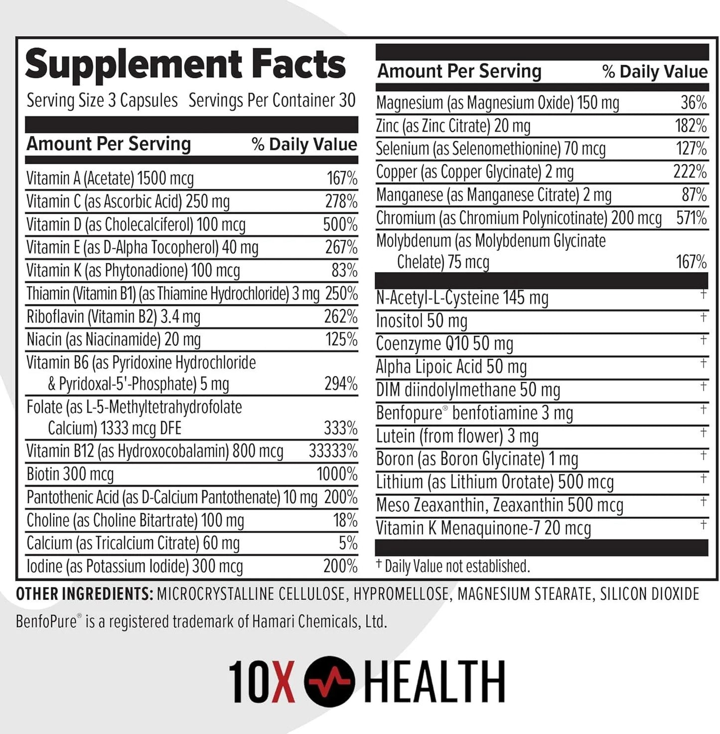 10X Health Optimize Multivitamin Dietary Supplement – 90 Capsules
