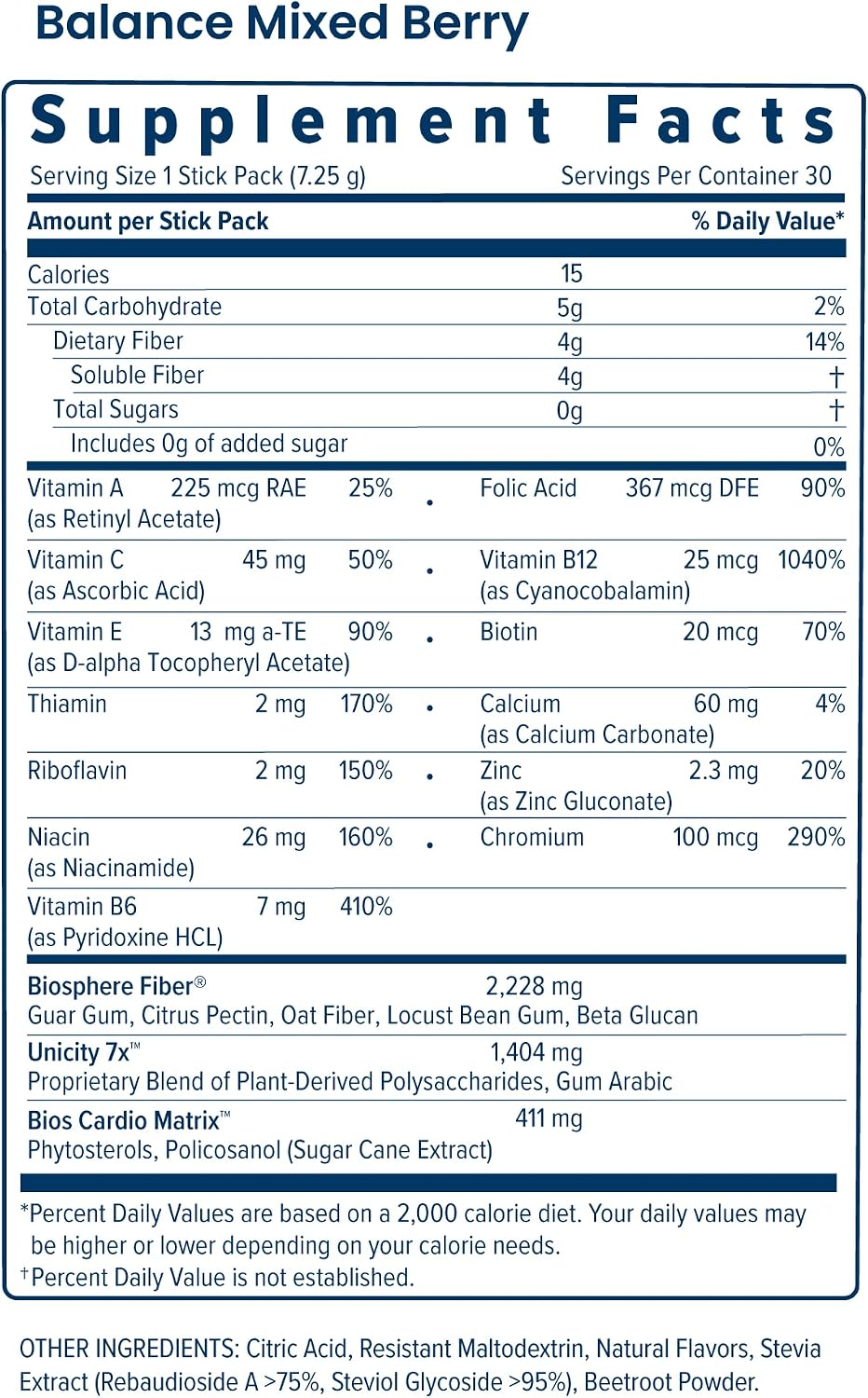 Unicity Balance – Natural Mixed Berry Flavor (30 Stick Packs)