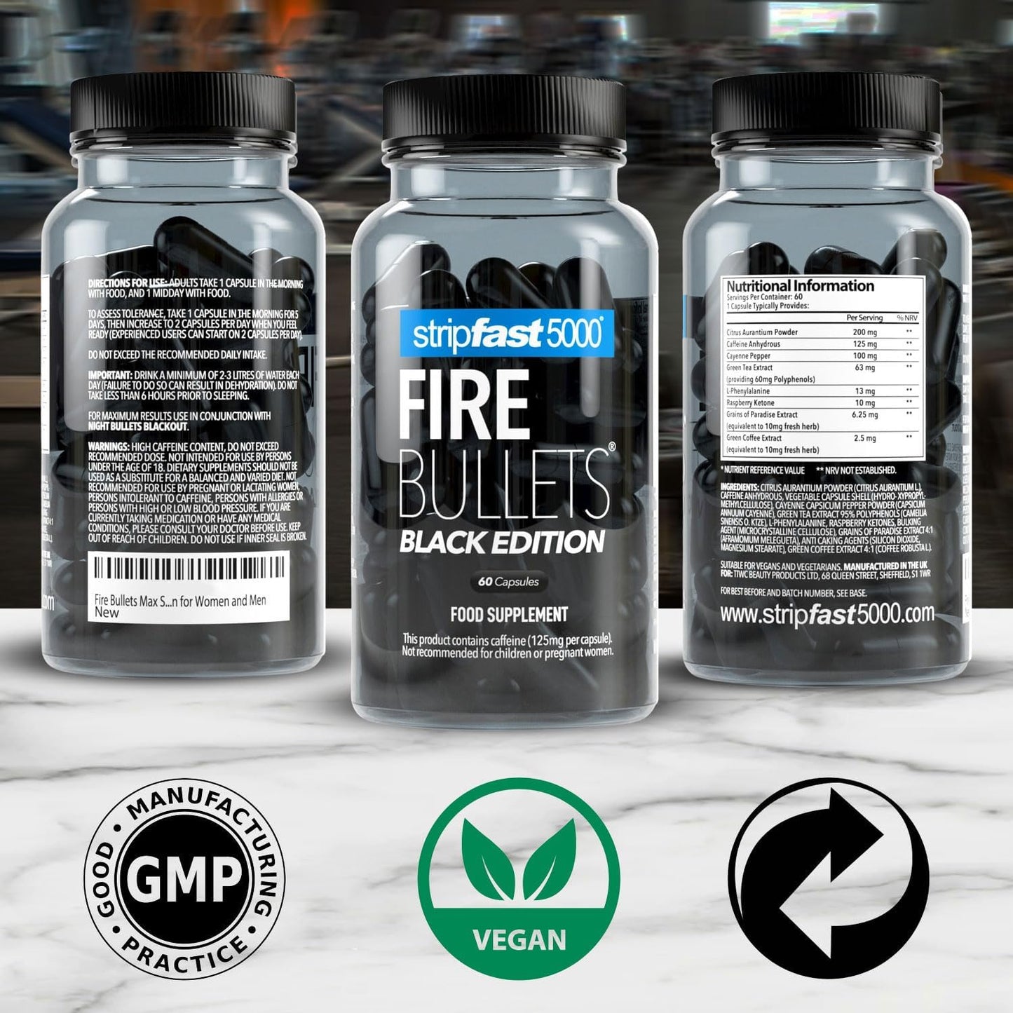 Stripfast5000 Fire Bullets Black Edition |UNISEX| 60 counts