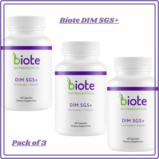 Biote Nutraceutical DIM SGS+ Hormone and Detox Support 60 Capsules Pack of 3