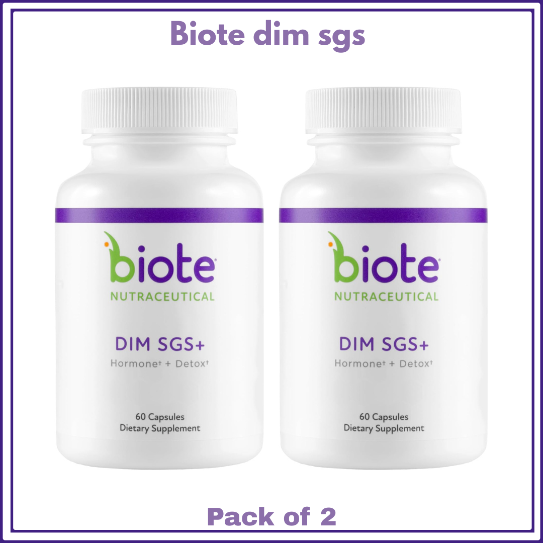 Biote Nutraceutical DIM SGS+ Hormone and Detox Support 60 Capsules Pack of 2