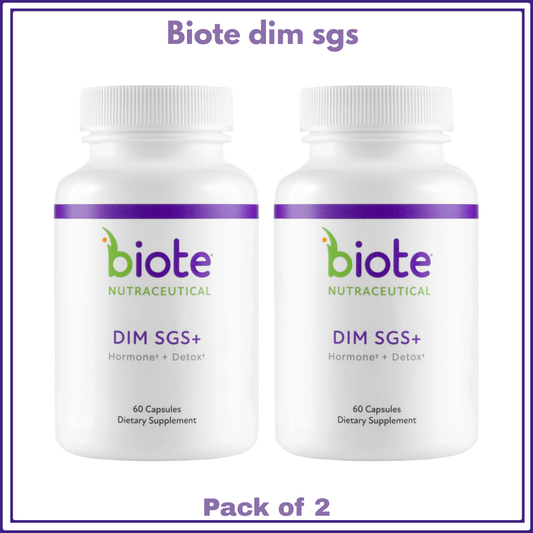 Biote Nutraceutical DIM SGS+ Hormone and Detox Support 60 Capsules Pack of 2
