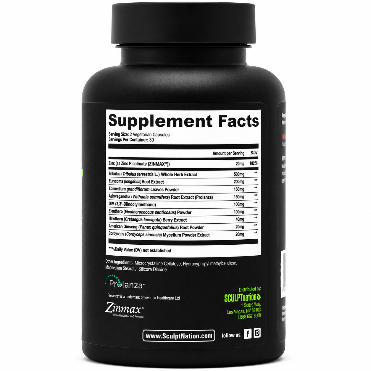 Sculpt Nation Test Boost Max – Natural Testosterone Support | 60 Vegetarian Capsules