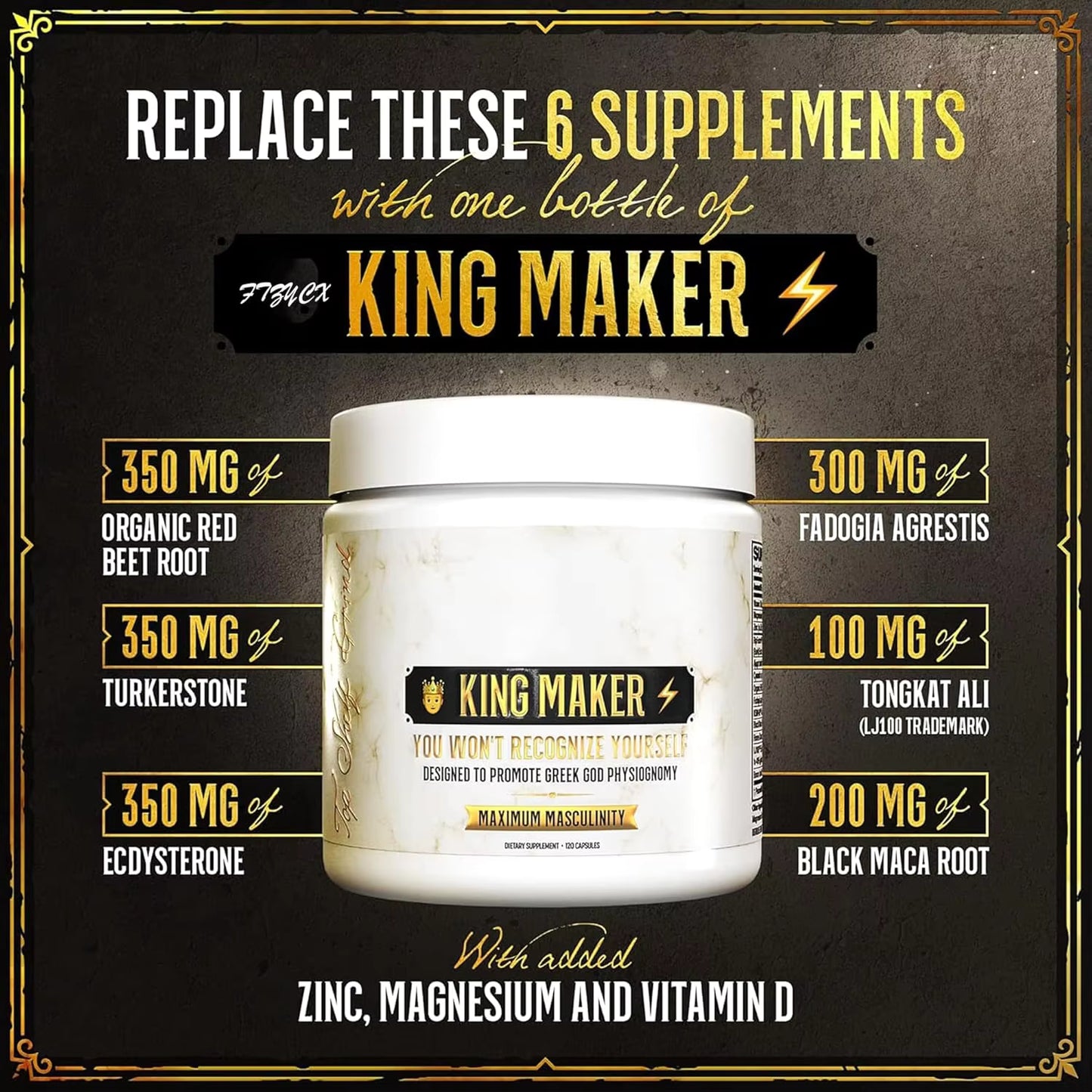 King Maker – Maximum Masculinity Supplement  120 Capsules
