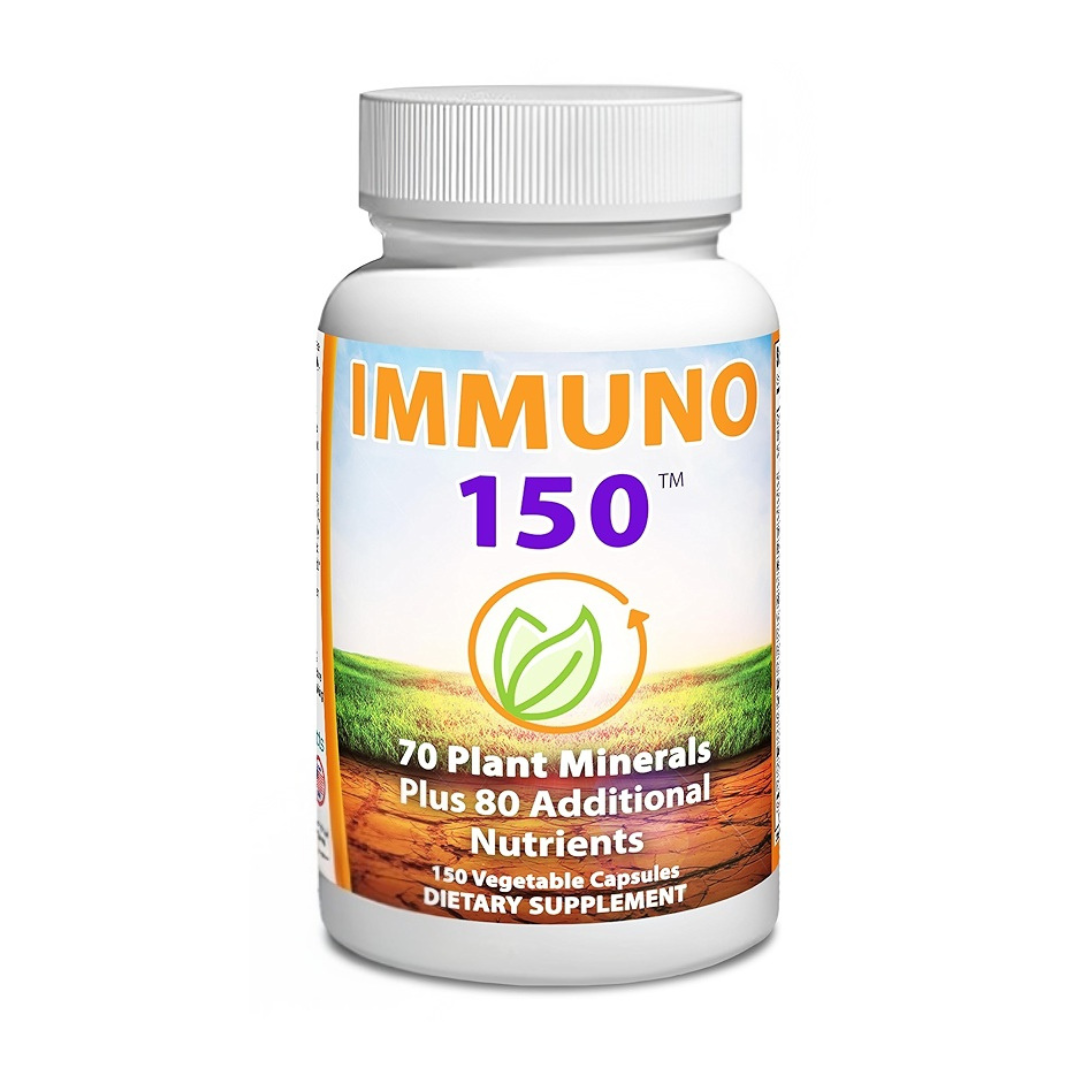 Immuno 150 Immune Support Supplement – 70 Plant Minerals, 13 Essential Vitamins, 150 Vegetable Capsules