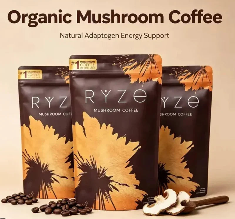 RYZE Mushroom Coffee | Organic Adaptogenic Coffee Blend for Focus, Energy & Immunity