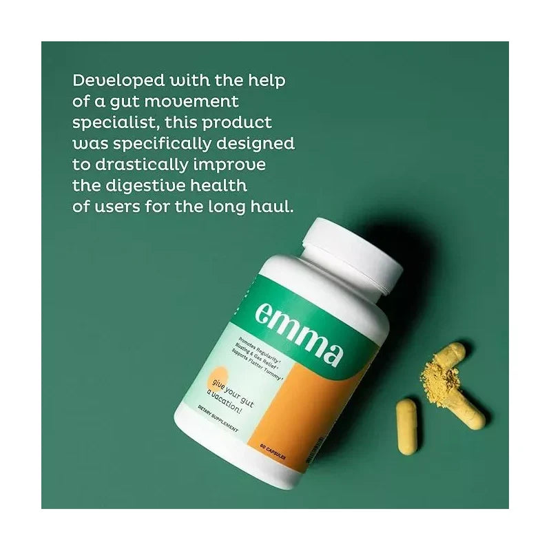 Emma Gut Health Doctors Endorsed Supplement - 60 Capsules - Relief from Gas and Bloating, Repairs Leaky Gut with Magnesium, Berberine, Vitamin D, Quercetin & More - Gut Health & Colon Cleanse Formula