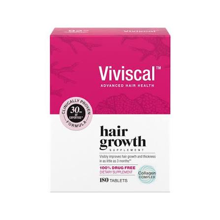Viviscal Advanced Hair Health hair growth dietary supplement, 180 tablets, with Collagen Complex