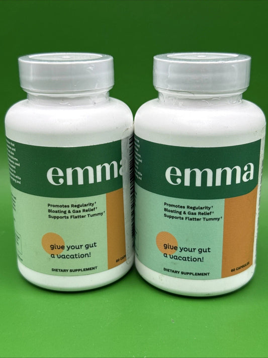 Emma Gut Health Doctors Endorsed Supplement - 60 Capsules - Relief from Gas and Bloatings 2 pack